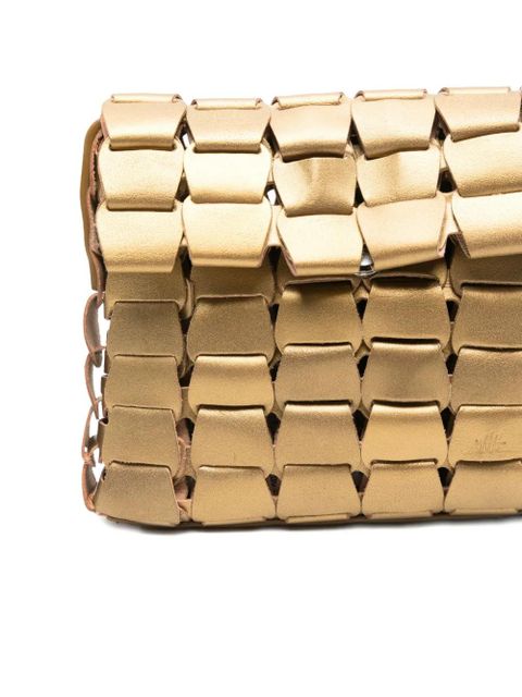 DRAGON DIFFUSION woven leather shoulder bag - Gold