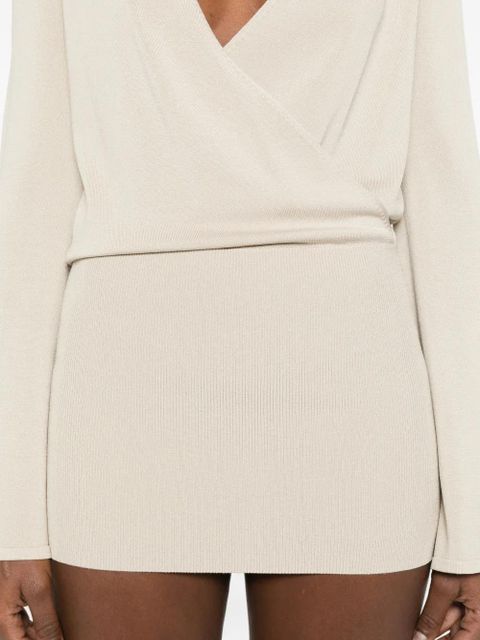 Aya Muse V-neck flared dress - Neutrals