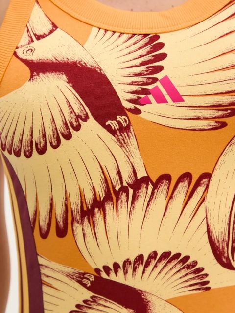 adidas sukienka x Farm Rio kolor pomarańczowy midi dopasowana JD6315