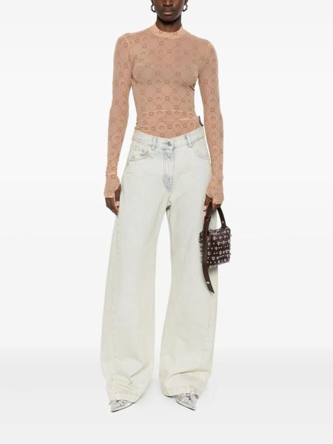 Marine Serre floral moon-pattern top - Brown