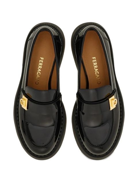 Ferragamo leather loafers - Black