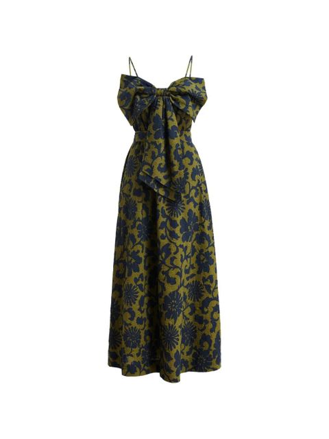 Essentiel Antwerp floral-print bow-detail dress - Green - zdjęcie produktu nr 1