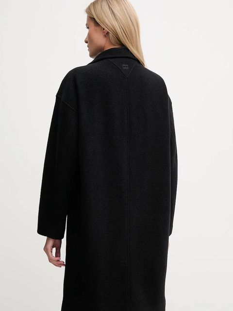 Tommy Hilfiger płaszcz z dodatkiem wełny kolor czarny WW0WW47372