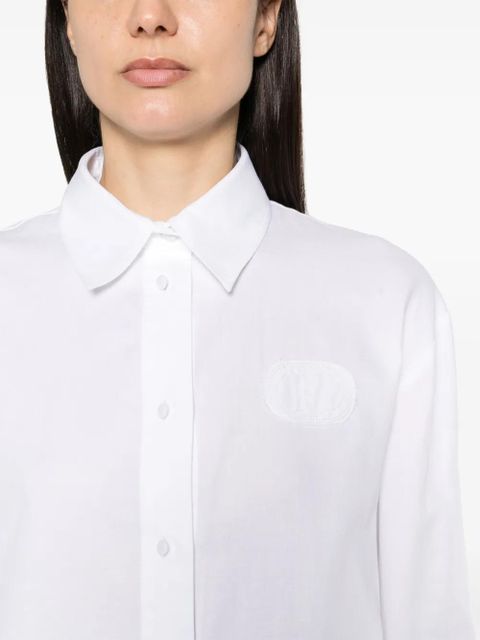 TWINSET logo-patch detachable-cuffs shirt - White