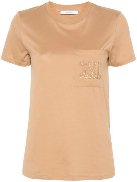 Max Mara Papaia logo-embroidered T-shirt - Neutrals - zdjęcie produktu nr 1