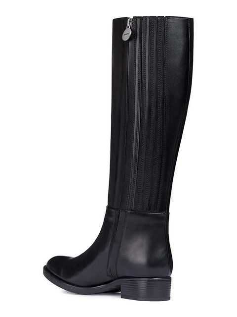 Geox oficerki skórzane D FELICITY D kolor czarny na płaskim obcasie D84G1D 00043 C9999