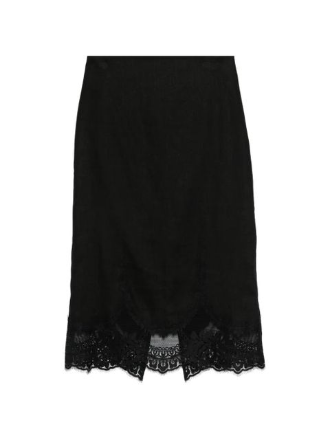 TWINSET lace-trims fitted skirt - Black - zdjęcie produktu nr 1