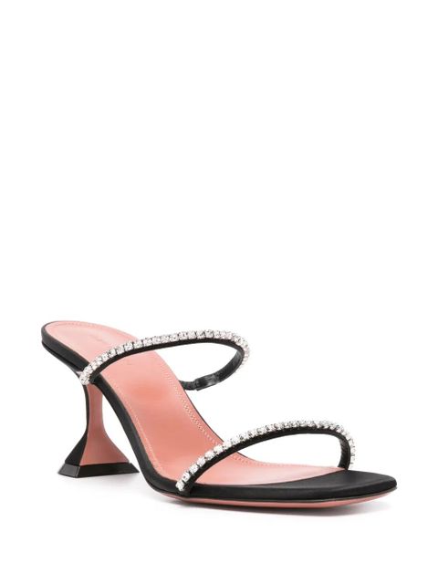 Amina Muaddi Gilda 70mm satin sandals - Black
