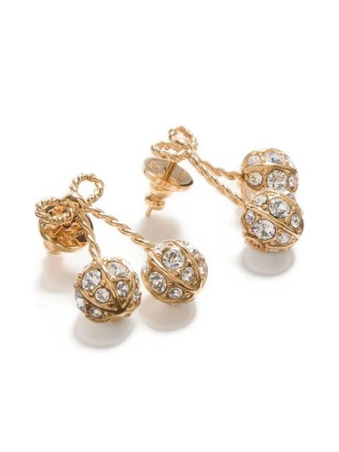 Valentino Garavani Cherryfic crystal-embellished earrings - Gold