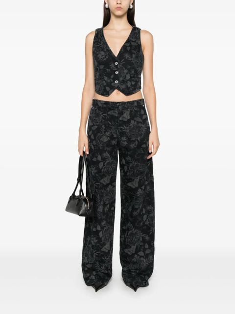Blumarine floral-pattern vest - Black