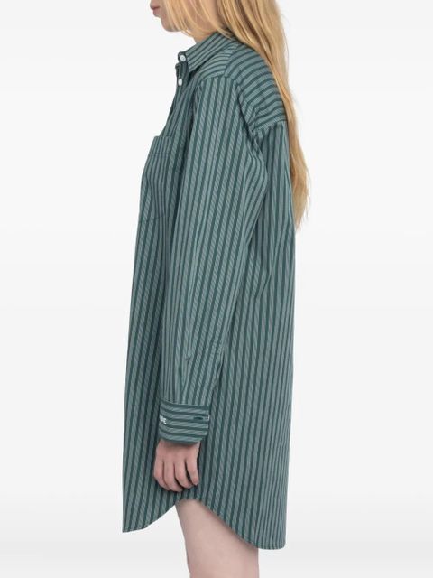 Zadig&Voltaire Rorning striped long-sleeve shirt mini dress - Green