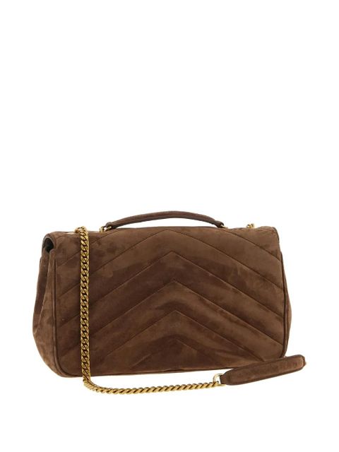Saint Laurent medium Lou Lou quilted-matelassé shoulder bag - Brown