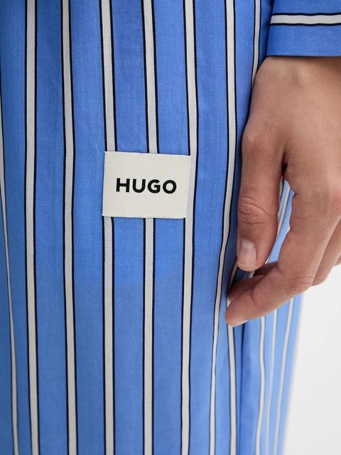 HUGO spodnie piżamowe KLEO_PANTS damska kolor niebieski 50544156