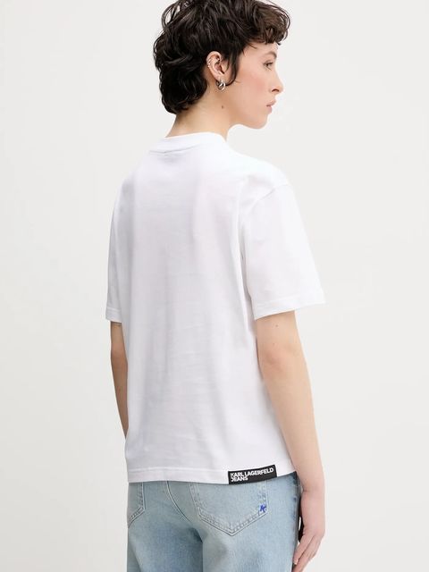 Karl Lagerfeld Jeans t-shirt bawełniany damski kolor biały A2W17030