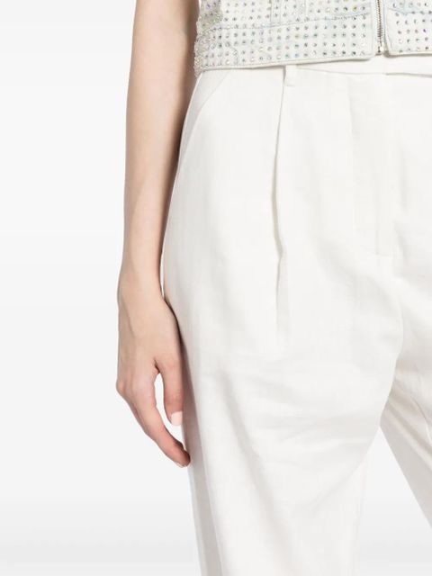Self-Portrait high-waisted tailored trousers - White