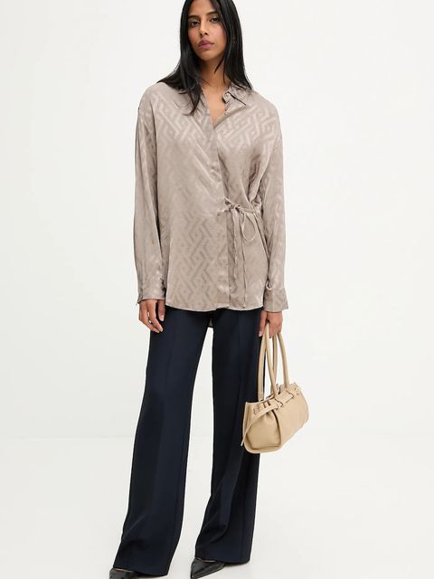 Answear.LAB koszula damska kolor beżowy relaxed z kołnierzykiem klasycznym - zdjęcie produktu nr 1