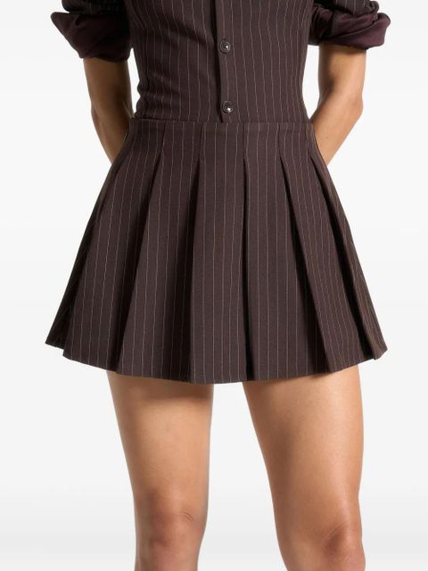 Manière De Voir Rina pinstripe pleated skort - Brown