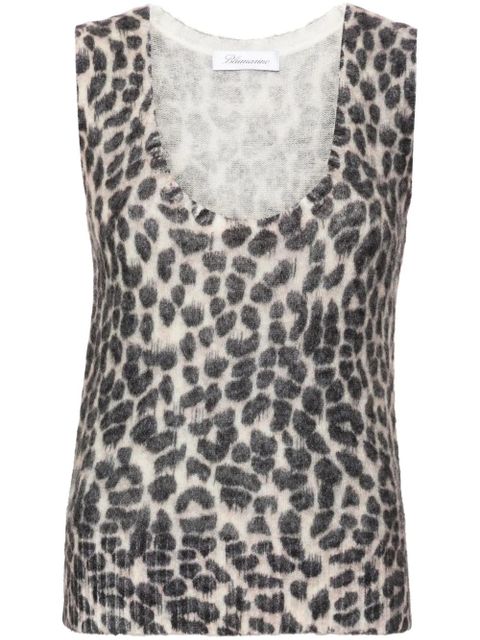 Blumarine leopard-print tank top - Neutrals - zdjęcie produktu nr 1