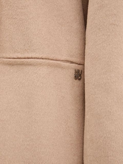 HUGO płaszcz z domieszką wełny kolor beżowy 50542299