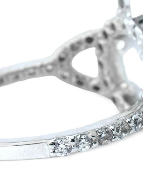 Vivienne Westwood cross orb crystal ring - Silver