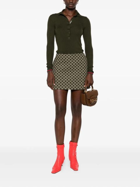 Gucci ribbed polo top - Green - zdjęcie produktu nr 2