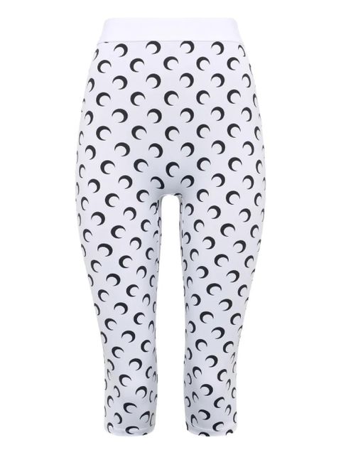 Marine Serre Moon-printed capri jersey trousers - White - zdjęcie produktu nr 1