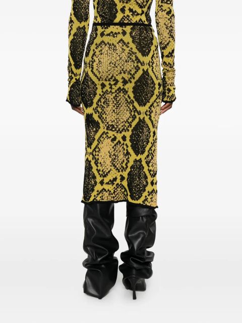 The Attico snakeskin-print midi skirt - Yellow - zdjęcie produktu nr 2