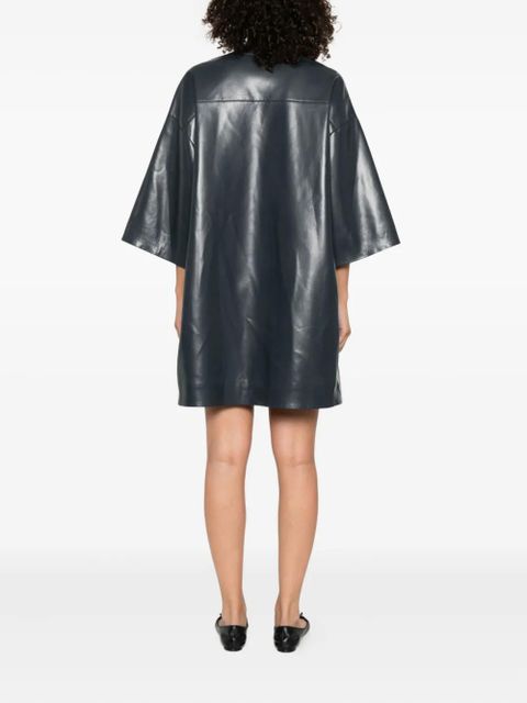 Nanushka button-front shirt mini dress - Blue