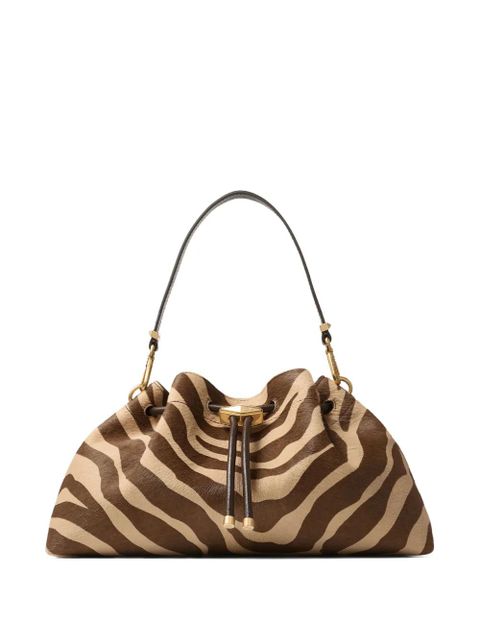 Jimmy Choo medium Cinch zebra-print shoulder bag - Brown - zdjęcie produktu nr 1