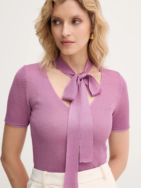 MAX&Co. sweter damski kolor fioletowy lekki 2526346011200 - zdjęcie produktu nr 2