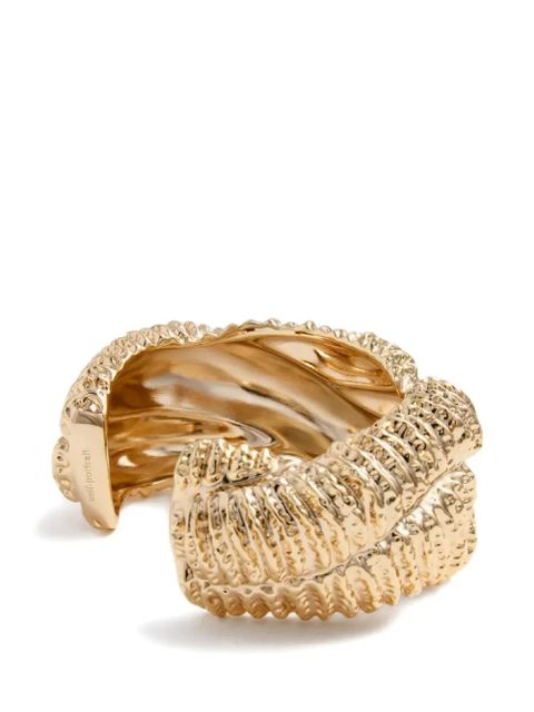 Self-Portrait textured cuff bracelet - Gold