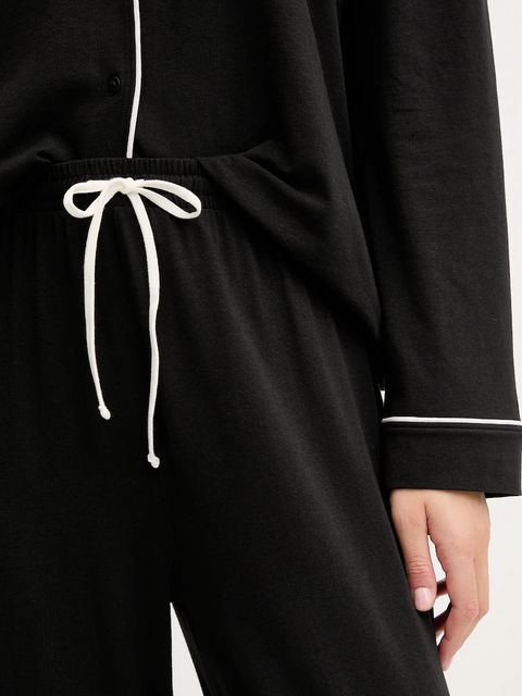 Tommy Hilfiger piżama damska kolor czarny UW0UW06142