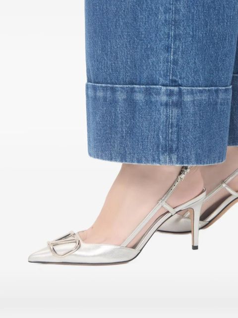 Valentino Garavani 80mm VLogo slingback pumps - Silver