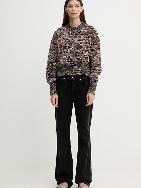 Barbour sweter z dodatkiem wełny Saima damski kolor brązowy ciepły LKN1740 - zdjęcie produktu nr 2