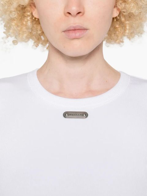 Alexander McQueen logo-plaque knitted top - White