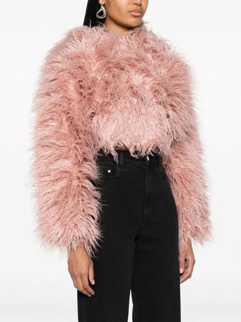 Cult Gaia Adda cropped faux-fur jacket - Pink