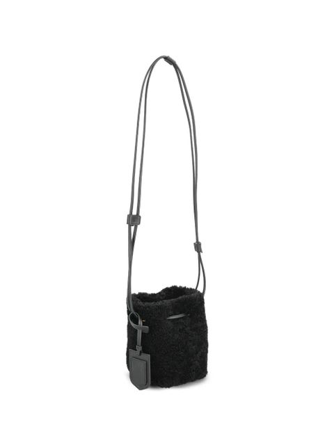 Tod's drawstring shearling bucket bag - Black