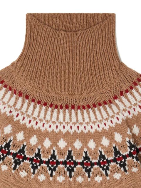 Alanui Sweet Winter fairisle turtleneck sweater - Brown