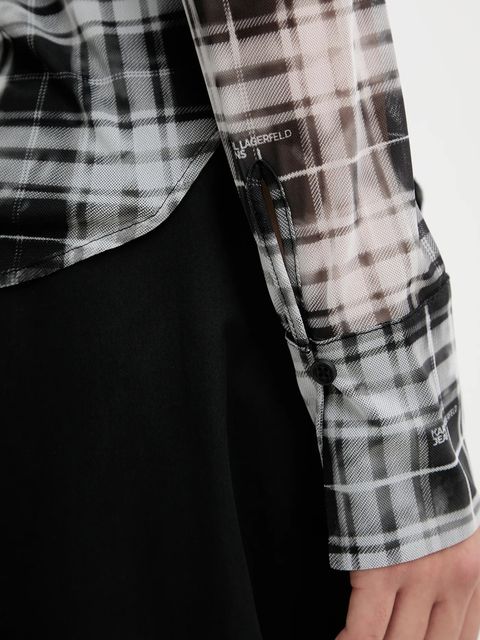 Karl Lagerfeld Jeans koszula damska kolor szary regular z kołnierzykiem klasycznym B1W11033