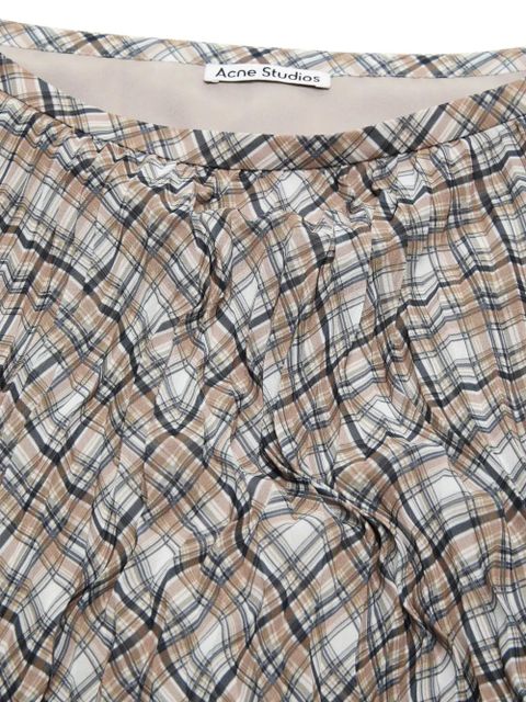 Acne Studios pleated plaid midi skirt - Grey
