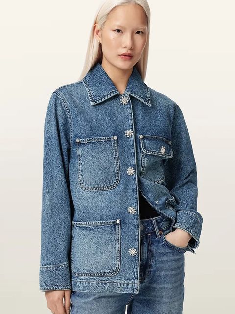 AllSaints kurtka jeansowa damska BEX - zdjęcie produktu nr 1