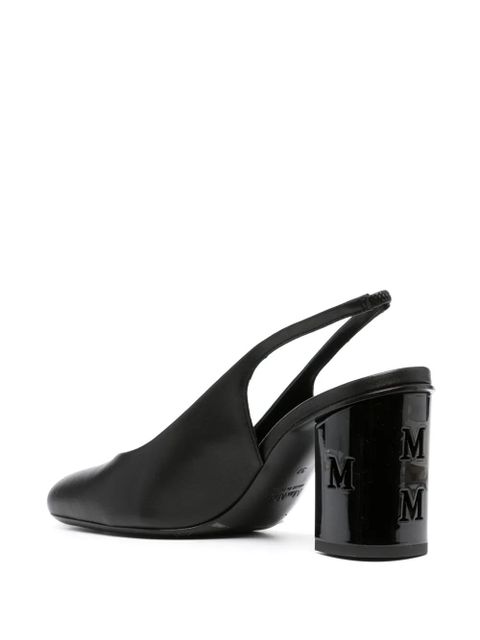 Max Mara 80mm slingback leather pumps - Black