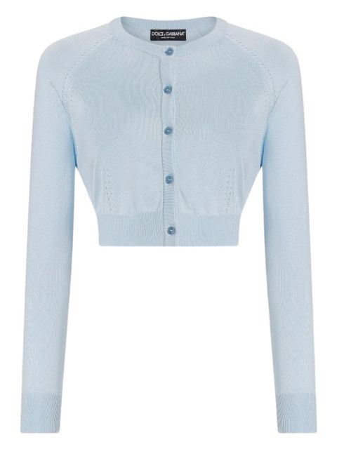 Dolce & Gabbana silk-blend cardigan - Blue - zdjęcie produktu nr 1