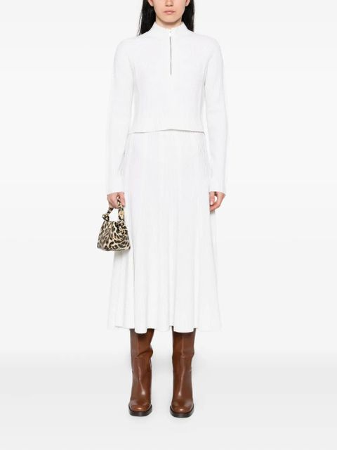 Maje short-zip ribbed sweater - White - zdjęcie produktu nr 2