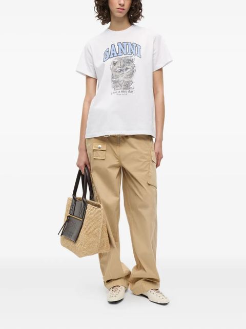 GANNI medium raffia tote bag - Neutrals - zdjęcie produktu nr 2