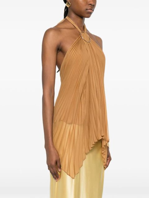 Max Mara Mxevalzer ring pleated top - Neutrals
