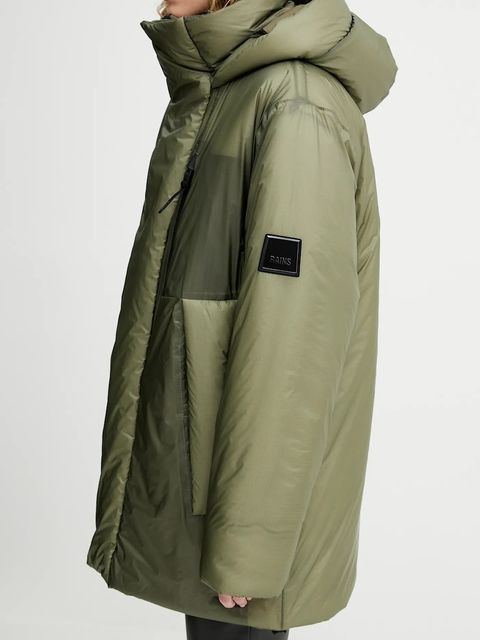 Rains kurtka 17240 Torna Insulated Long Jacket kolor zielony zimowa 17240