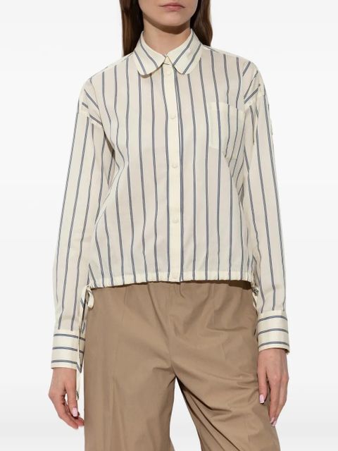 Moncler drawstring-details striped cotton shirt - Neutrals