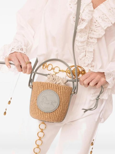 Chloé xMifuko small Horse Medal bucket bag - Neutrals