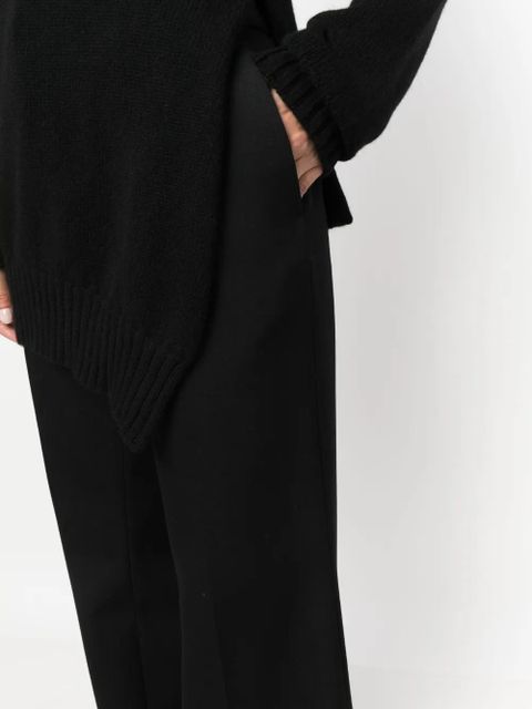 Jil Sander wool-cotton wide-leg trousers - Black